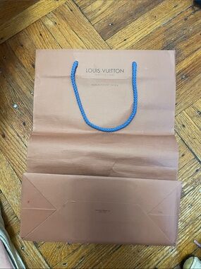 Louis Vuitton Brown Tote Paper bag with Blue Rope Handle